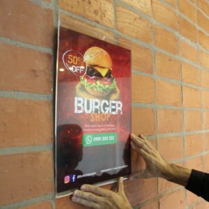 porta afiche acrilico