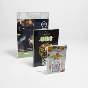 Table tent acrílico Vertical