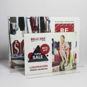 Table tent acrílico Horizontal A3 -  A4